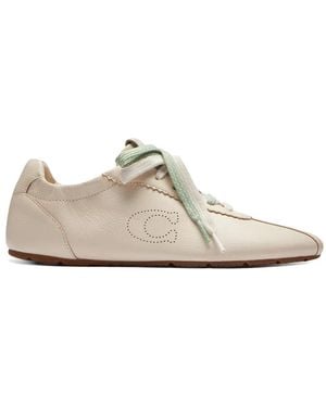 COACH Perforated-Logo Scalloped-Edge Sneakers - White