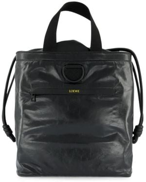 Loewe Squad Leather Backpack - Black