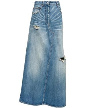 MM6 by Maison Martin Margiela Gonna Midi Con Applicazione - Blu