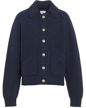 Barrie Chunky-Knit Cashmere Cardigan - Blue