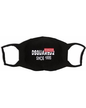 DSquared² Intarsia Knit-Logo Face Mask - Black