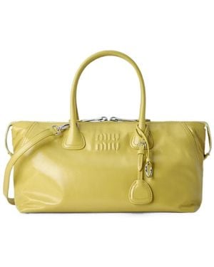 Miu Miu Schultertasche Mit Logo-Prägung - Mettallic