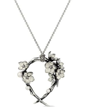Shaun Leane Cherry Blossom Diamond And Pearl Necklace - Metallic