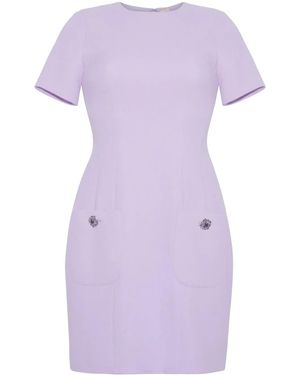 Adam Lippes Flynn Wool-Crepe Mini Dress - Purple