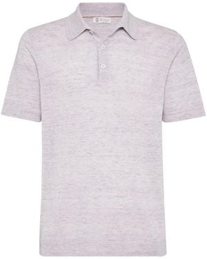 Brunello Cucinelli Gestricktes Poloshirt - Pink