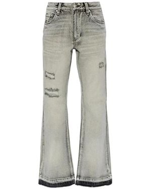 MISBHV Distressed-Effect Bootcut Jeans - Grey