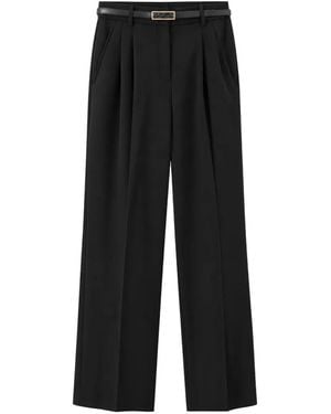 Max Mara Belted Pleated Pants - Black