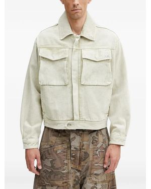 Filling Pieces Logo-Plaque Flap-Pocket Jacket - Natural