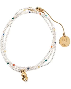 Andres Gallardo Collar Con Perlas Artificiales De X Miffy - Blanco