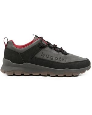 Bugatti Panelled Logo-Debossed Trainers - Black