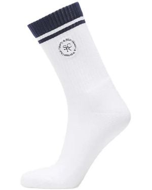 Sporty & Rich Logo-Embroidered Socks - White