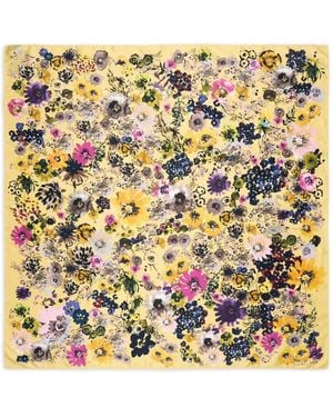 Bimba Y Lola Floral-Print Scarf - Metallic