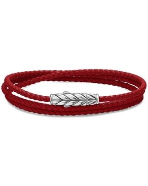 David Yurman Pulsera Chevron Triple en plata de ley - Rojo