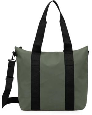 Rains Mini Logo-Debossed Tote Bag - Black