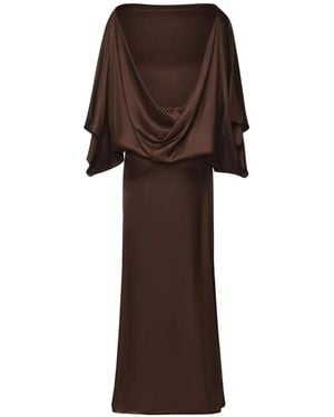 Nineminutes Robe Longue Tha Macha À Manches Chauve-Souris - Brown