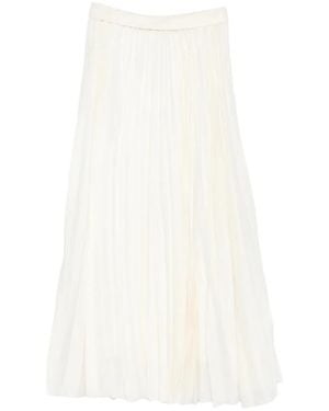 R2W Elasticated Waistband Pleated Skirt - White