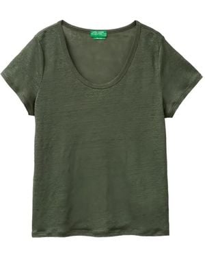 Benetton Scoop-Neck Short-Sleeve T-Shirt - Green