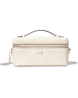 Tory Burch Charlie Quilted Leather Shoulder Bag - Natural