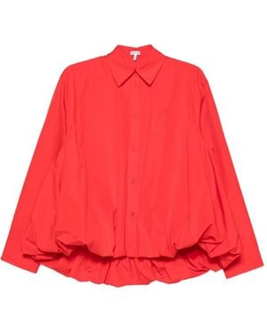Loewe Bubble-Hem Long-Sleeve Shirt - Red