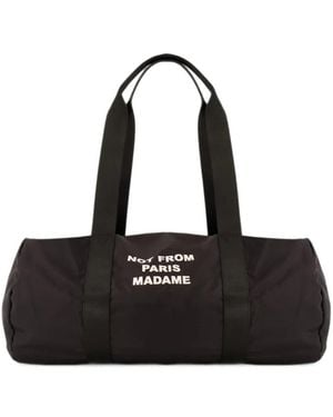 Drole de Monsieur Slogan-Print Holdall - Black