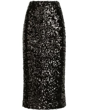 Dolce & Gabbana Wadenlanges Kleid Mit Pailletten - Schwarz