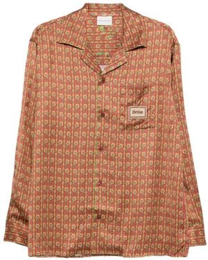 Drole de Monsieur Paisley Patterned Pocket Shirt - Brown