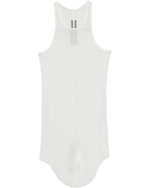 Rick Owens Raw-Cut Ribbed Knit Tank Top - White