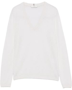 Panicale V-Neck Jumper - White