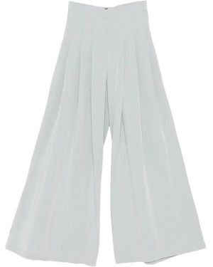 ELEH Pleated Palazzo Trousers - White