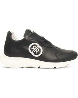 Cerruti 1881 Logo-Patch Leather Trainers - Black