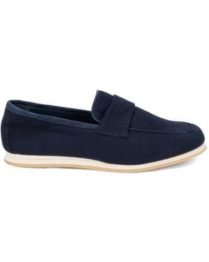 Fedeli Elegant Slip-On Moccasins - Blue
