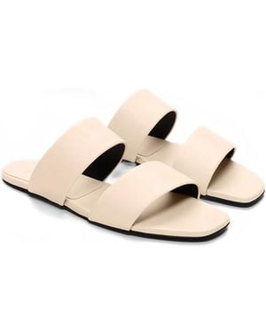Loulou de Saison Flache Kairo Sandalen Mit Riemen - Natur