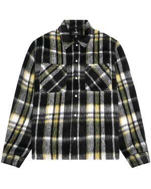Represent Textured Plaid Shirt - Black