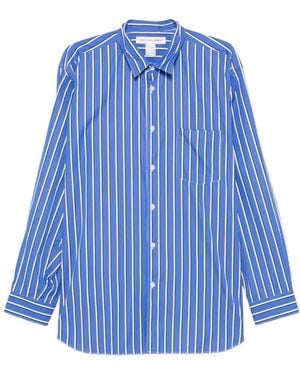 Comme des Garçons Striped Cotton Shirt - Blue
