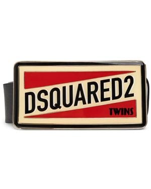 DSquared² Logo-Buckle Belt - Red