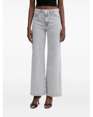Guess Triangle-Leg Wide-Leg Jeans - Grey