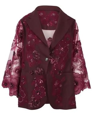 Antonio Marras Floral Beaded Jacket - Purple