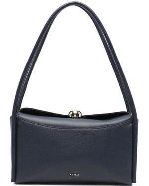Furla Medium Nicole Pebbled-Leather Boston Bag - Blue