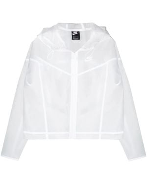 Nike Logo Print Sheer Jacket - White