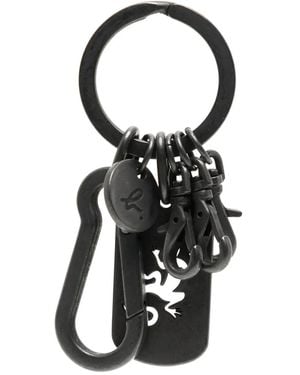 agnès b. Cut-Out Logo Detail Keychain - Black