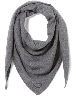 Claudie Pierlot Gestrickter Schal Mit Herzstickerei - Grau