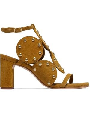 Bernardo New Moon Studded Heeled Sandals - Metallic