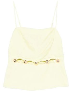 Jonathan Simkhai Cut-Out Embellished Top - Natural