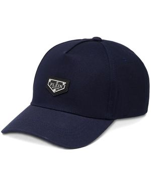 Philipp Plein Casquette À Plaque Logo - Bleu