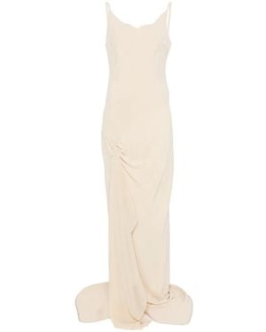 DE SANTIS Gathered Sleeveless Maxi Dress - White