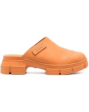 Ganni Slip-On 50Mm Mules - Orange