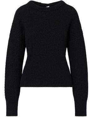 Liu Jo Wool Blend Jumper With Bow - Black