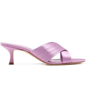 Manolo Blahnik Mules Con Tiras Cruzadas - Rosa