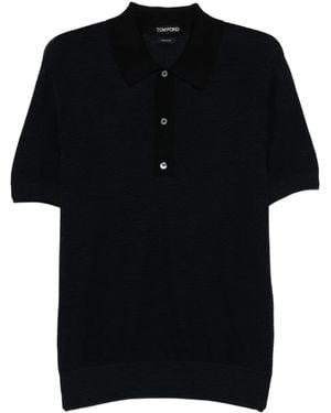 Tom Ford Strukturiertes Poloshirt - Schwarz