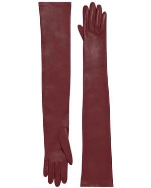 Balenciaga Lamb-Leather Long Gloves - Red